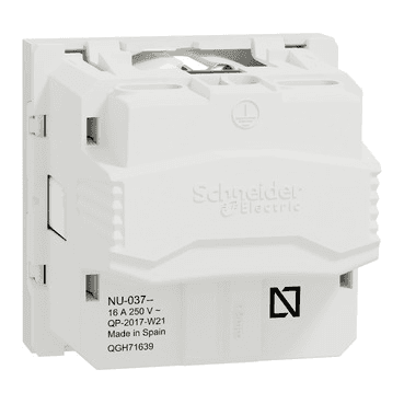 Base de enchufe schuko blanco polar New Unica con referencia NU303718 de la marca SCHNEIDER ELECTRIC