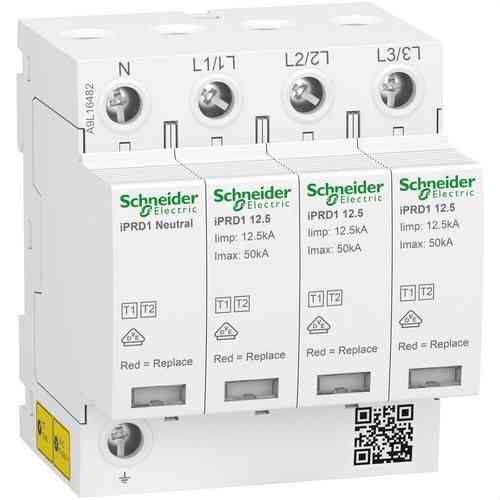 Limitador de sobretensiones transitorias tipo 1+2 Acti9 iPRD1 3P+N 350V con referencia A9L16482 de la marca SCHNEIDER ELECTRIC