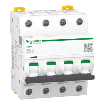 Magnetotérmico IC60N 4P 32A Curva C 10kA con referencia A9F79432 de la marca SCHNEIDER ELECTRIC