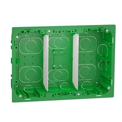 Caja de montaje de empotrar 3 columnas New Unica System+ con referencia NU8734 de la marca SCHNEIDER ELECTRIC