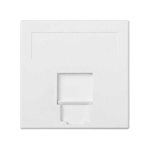 Placa de voz y datos plana con guardapolvo 1 elemento para 1 RJ45 compatibilidad otros fabricantes blanco Simon 500 Cima con referencia 50000085-030 de la marca SIMON