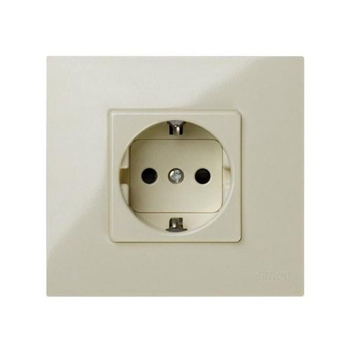 Base de enchufe schuko monobloc con disp. seguridad y sistema de embornamiento rápido marfil Simon 27 Play con referencia 2791432-031 de la marca SIMON