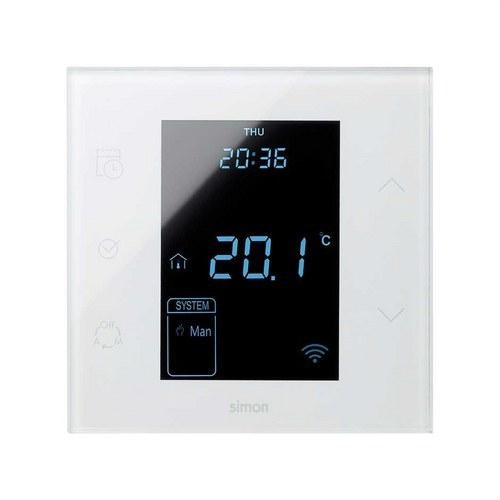 Termostato blanco brillante Simon 100 con referencia 10000810-130 de la marca SIMON