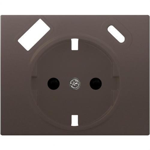 Tapa de enchufe schuko con USB doble chocolate Iris con referencia 18724-USBC-CH de la marca BJC