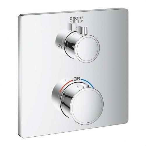 Termostato de ducha para 2 salidas con cierre e inversor integrado Grohtherm - Cromo con referencia 24079000 de la marca GROHE
