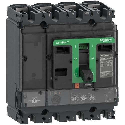 Interruptor automático ComPacT NSX250N 50kA AC 4P4R 250A Micrologic 2.2 con referencia C25N42D250 de la marca SCHNEIDER ELECTRIC