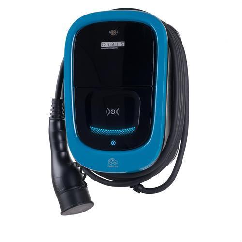 Cargador coche eléctrico monofásico VIARIS UNI+ 7,4KW con manguera de 5 metros + Ethernet con referencia OB94U120HA2 de la marca ORBIS