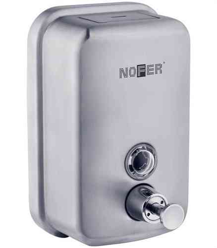 Dosificador de jabón vertical de 600ml acero inoxidable satinado con referencia 03001.06.S de la marca NOFER