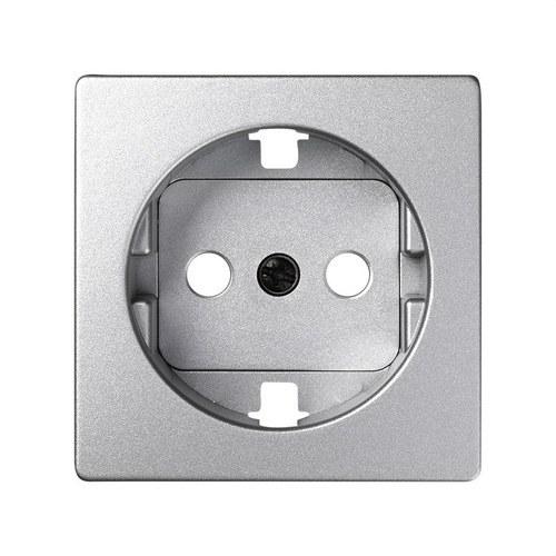 Tapa con dispositivo de seguridad para la base de enchufe schuko aluminio frío Simon 82 con referencia 82041-93 de la marca SIMON