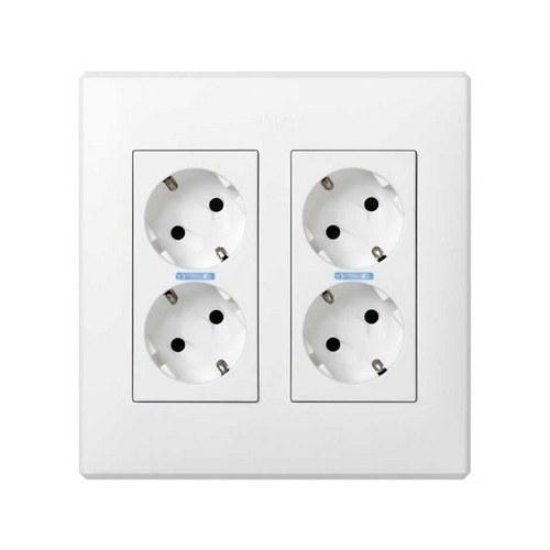 Kit caja pared de superficie o empotrar para 2 elementos dobles con 2 bases de enchufe doble blanco Simon 500 Cima con referencia 51000201-030 de la marca SIMON