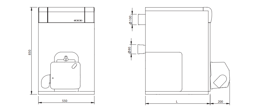 Caldera de gasoil de condensación Domusa JAKA 30 HFD CONDENS de 29,3 kW con referencia TJAK000072 de la marca DOMUSA