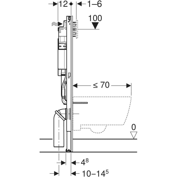 Bastidor Duofix con cisterna para inodoro suspendido 112cm con referencia 111.374.00.6 de la marca GEBERIT