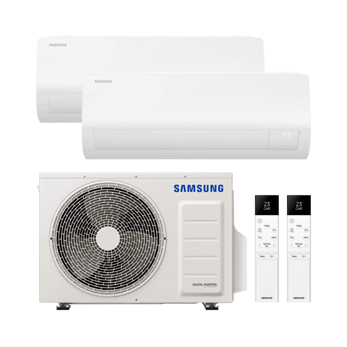 Aire condicionat 2x1 amb wifi Samsung Cebú S2 2,5 kW + 3,5 kW amb referència KITSAMCEBU09+12 de la marca SAMSUNG