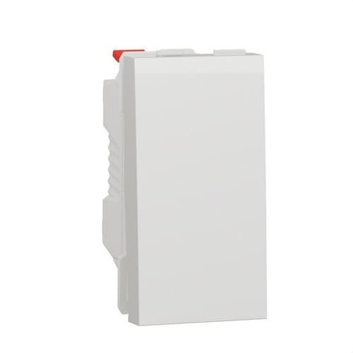 Commutador d'1 mòdul blanc polar New Unica amb referència NU310318 de la marca SCHNEIDER ELECTRIC