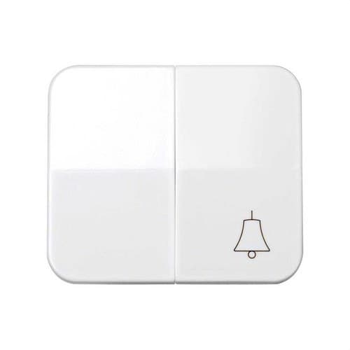 Tecla doble con grabado campana para grupo 1 conmutador y 1 pulsador campana blanco Simon 75 con referencia 75027-30 de la marca SIMON