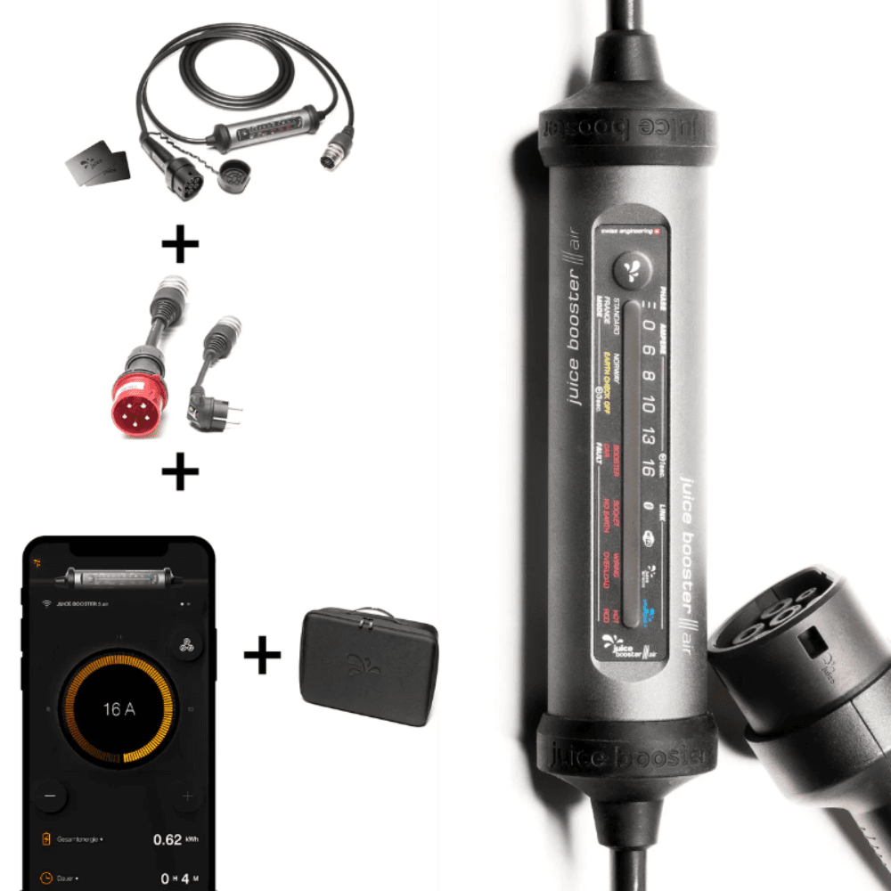 Cargador portátil coche eléctrico Juice Booster 3 air Basic Set con referencia EL-JB3AE2 de la marca JUICE