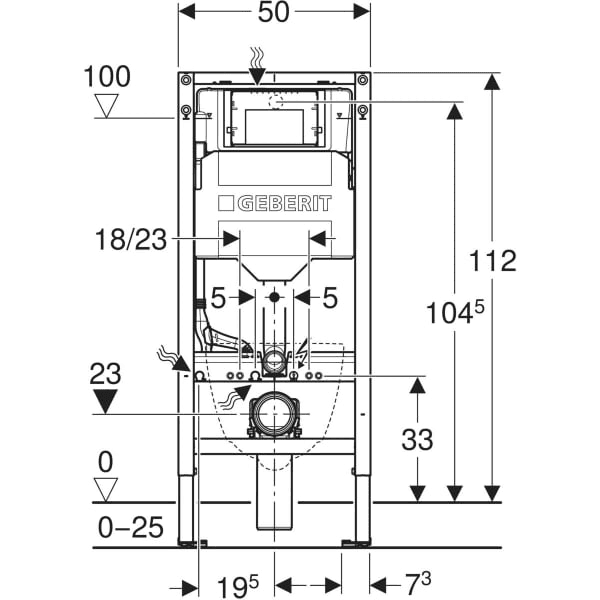 Bastidor Duofix con cisterna para inodoro suspendido 112cm con referencia 111.374.00.6 de la marca GEBERIT