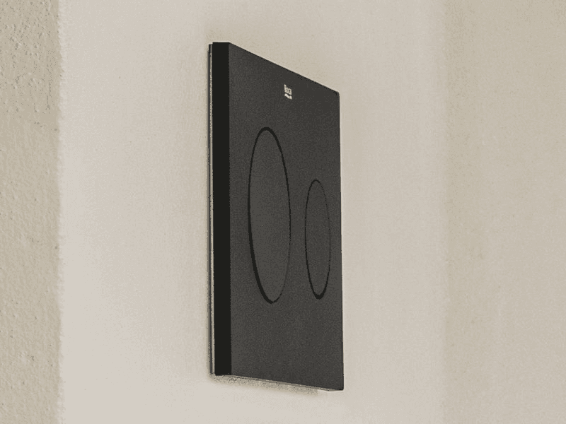 Placa de accionamiento con descarga dual negro mate Roca In-Wall PL10 Dual con referencia A890189206 de la marca ROCA