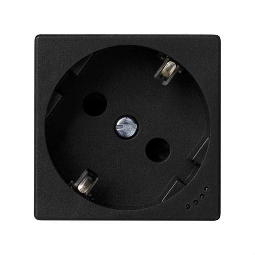 Base de enchufe schuko con dispositivo de seguridad, indicador luminoso y embornamiento a tornillo grafito Simon K45 con referencia KL01/14 de la marca SIMON