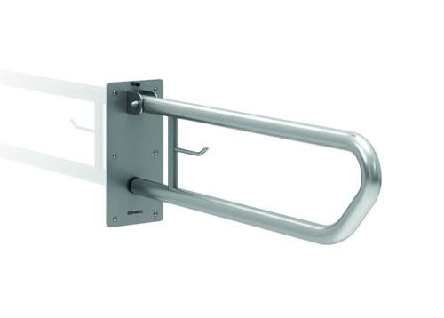 Barra de suport abatible 800 mm amb portarrotlles d’acer blanc amb referència GW11 07 03 00 de la marca GENWEC