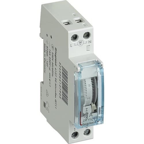 Interruptor horari programable analògic esfera vertical diari amb reserva de marxa amb referència 412790 de la marca LEGRAND