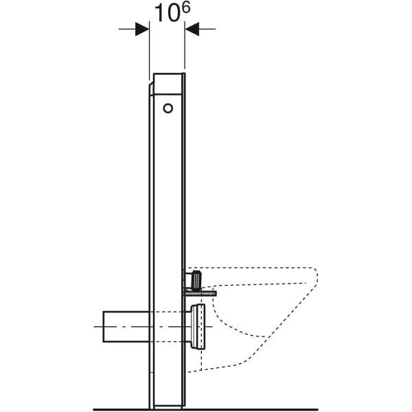 Mòdul sanitari Geberit Monolith per a vàter suspès 101 cm vidre amb referència 131.021.SI.5 de la marca GEBERIT