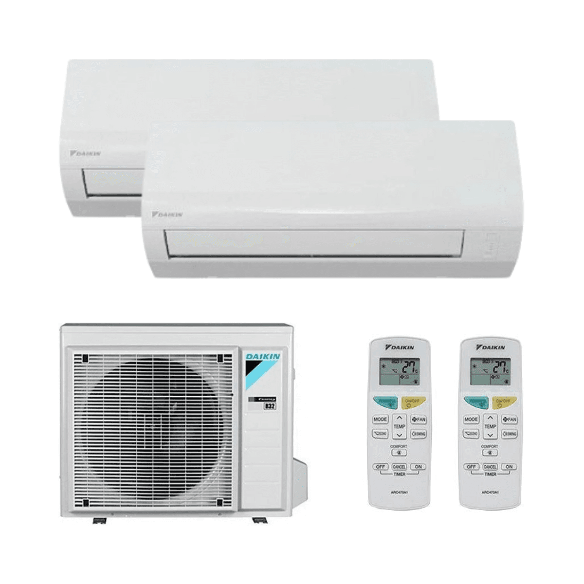 Aire condicionat 2x1 amb wifi Daikin Sensira 2,5 kW + 3,5 kW amb referència KITDAISENSIRA2X125+35 de la marca DAIKIN
