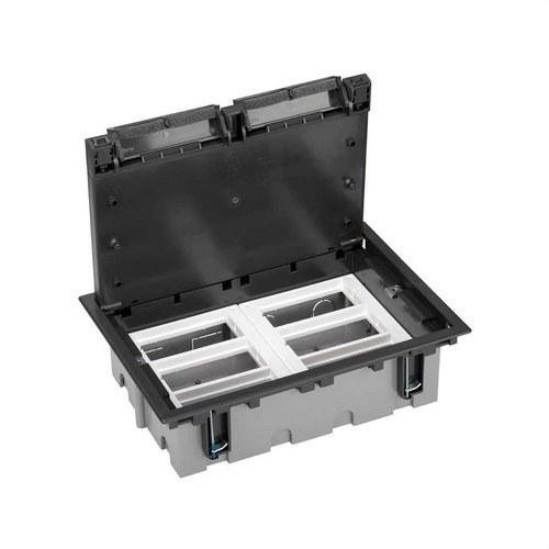 Caja de suelo regulable para 12 elementos en instalación de suelo técnico grafito Simon 500 Cima con referencia 52050106-038 de la marca SIMON