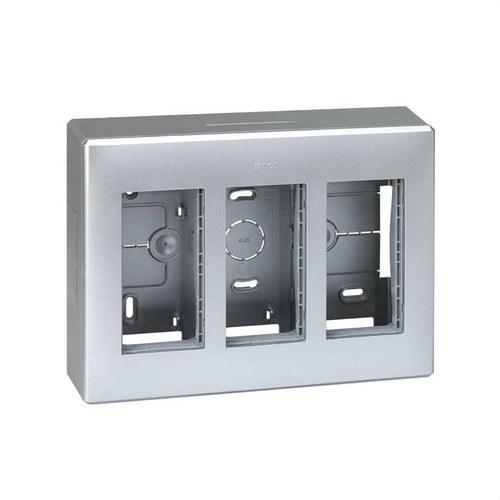 Caja de pared de superficie para 3 elementos dobles aluminio Simon 500 Cima con referencia 51000003-033 de la marca SIMON