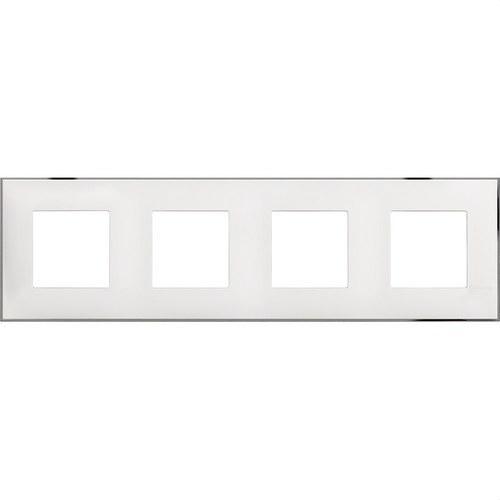 Marco embellecedor de 2x4 módulos blanco cromo Classia con referencia R4802M4WR de la marca BTICINO