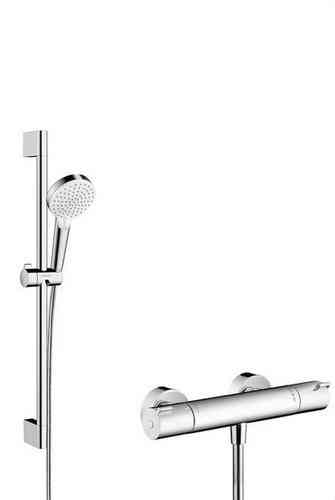 Set de ducha visto Vario con grifo termostático Crometta barra de 65cm con referencia 27812400 de la marca HANSGROHE