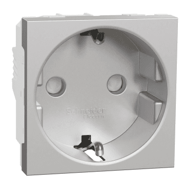 Base d’endoll schuko alumini New Unica Studio amb referència NU303730 de la marca SCHNEIDER ELECTRIC