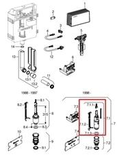 Mecanisme de descàrrega per a cisterna encastada Geberit Delta de 12 cm amb referència 240.501.00.1 de la marca GEBERIT