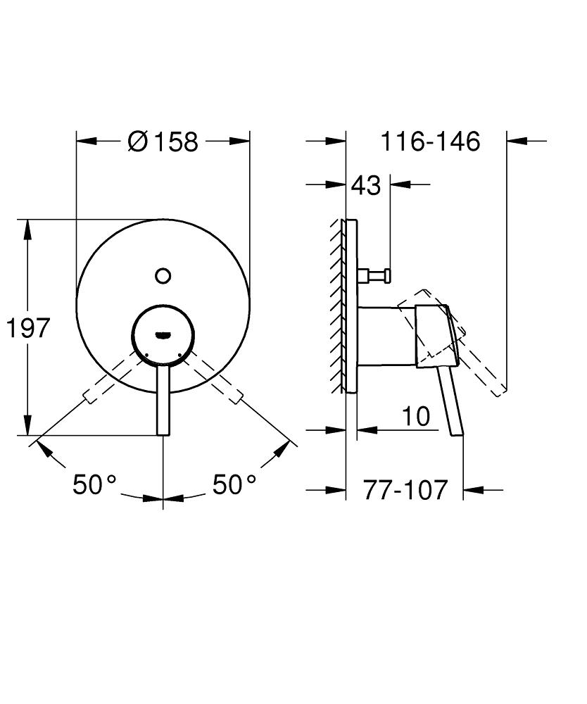 Aixeta de dutxa monocomandament amb inversor de dues vies Grohe Concetto amb referència 24054001 de la marca GROHE