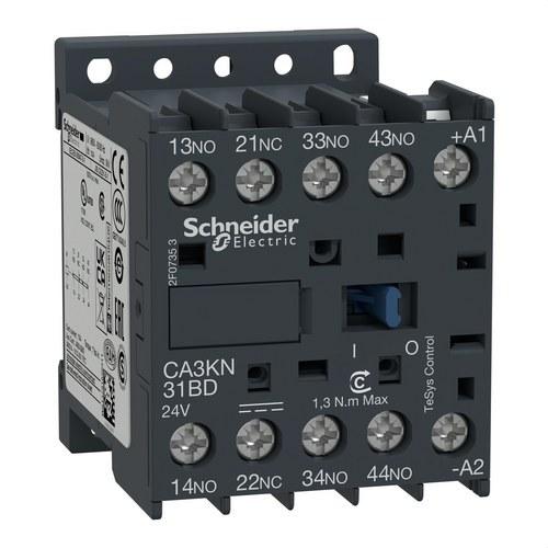TeSys CA3K Auxiliary Contactor 3NO+1NC 24VDC with reference CA3KN31BD from the brand SCHNEIDER ELECTRIC