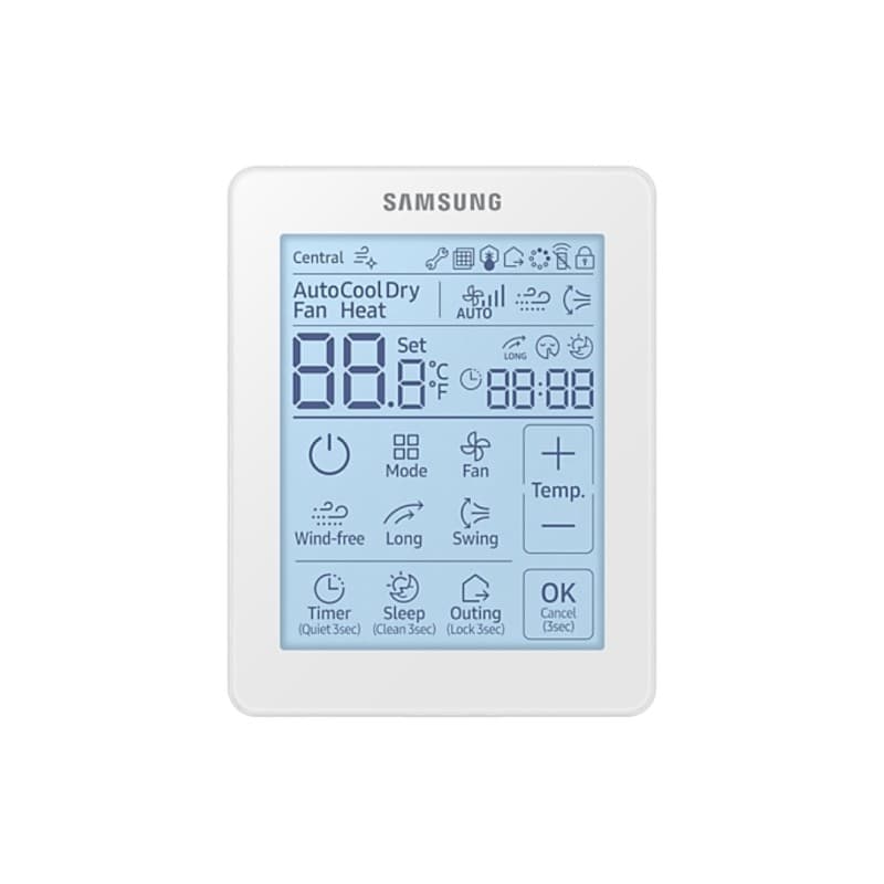 Controlador cableado táctil Samsung para aire acondicionado con referencia MWR-SH11N de la marca SAMSUNG