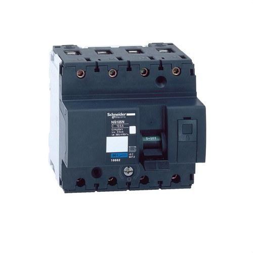 Magnetotérmico NG125N 4P 100A Curva C con referencia 18660 de la marca SCHNEIDER ELECTRIC