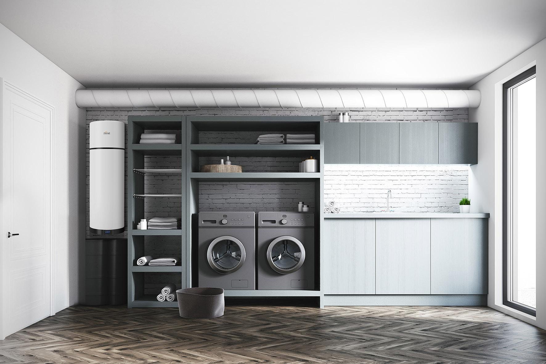 Bomba de calor para ACS con wifi Ferroli EGEA TECH LT 90 litros con referencia GAA0P8KA de la marca FERROLI