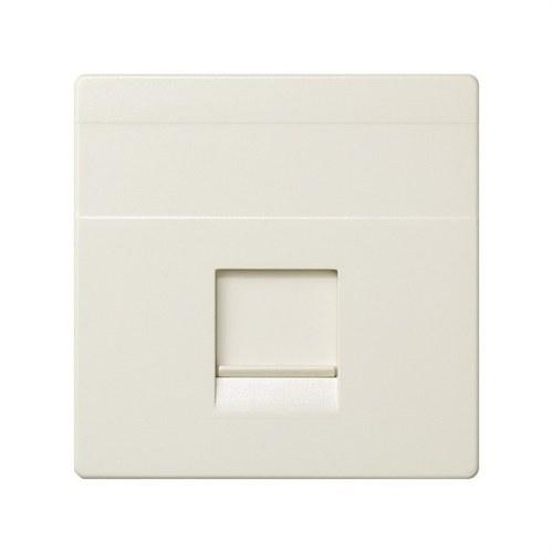 Placa de voz y datos plana con guardapolvo para 1 conector RJ45 AMP® marfil Simon 82 con referencia 82005-31 de la marca SIMON